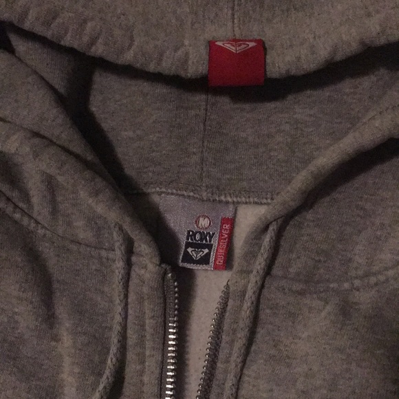 Women's Roxy Zip Up Hooded Sweater Grey Medium - Picture 3 of 4
